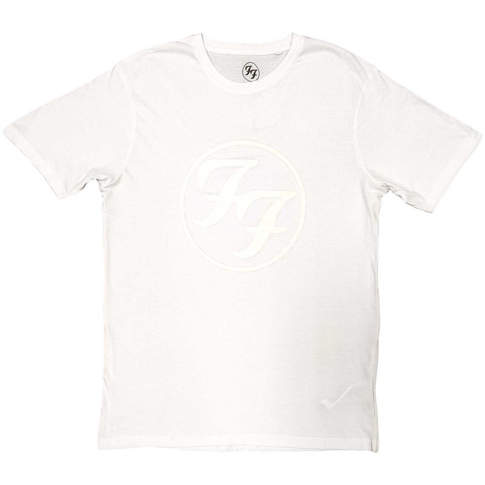 Foo Fighters Unisex Hi-Build T Shirt Ff Logo White-On-White